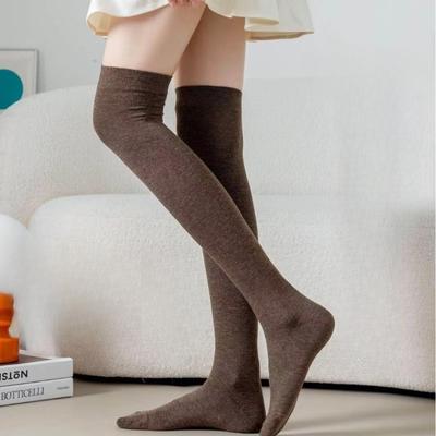 New Women's Stockings Spring Trends Casual Preppy Style Knee High Socks Female High Quality Solid Color Long Socks Comfy