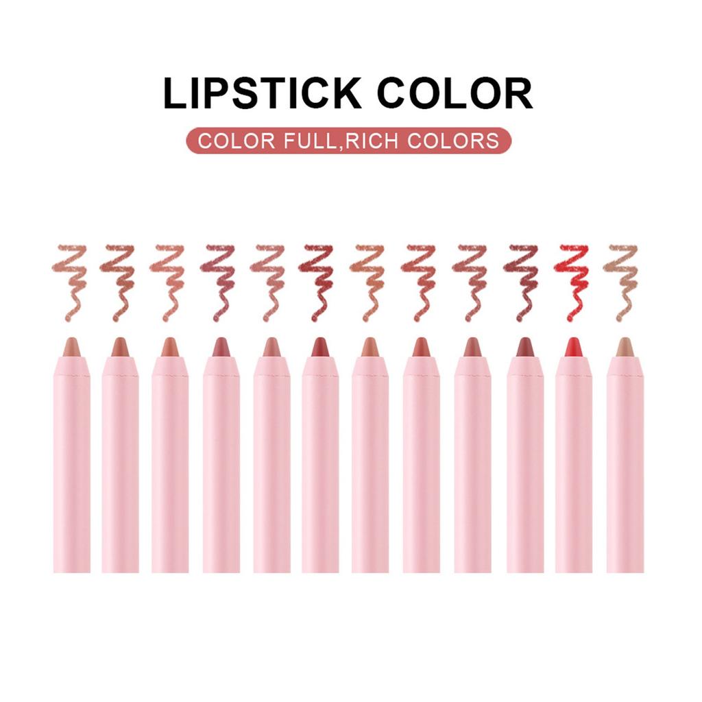 Multi Stick Lip Liner Makeup Products, 12pcs/set Long Lasting Lip Liners Set, Waterproof Lip Liner Pencil Suitable For All Occasions Lip Makeup