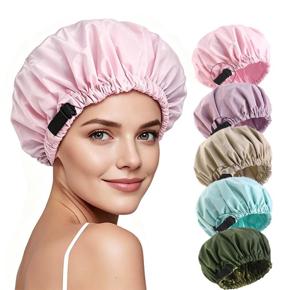 Double Layer Hair Wrap Cover Adjustable Sleeping Cap Comfortable Shower Caps Household Use