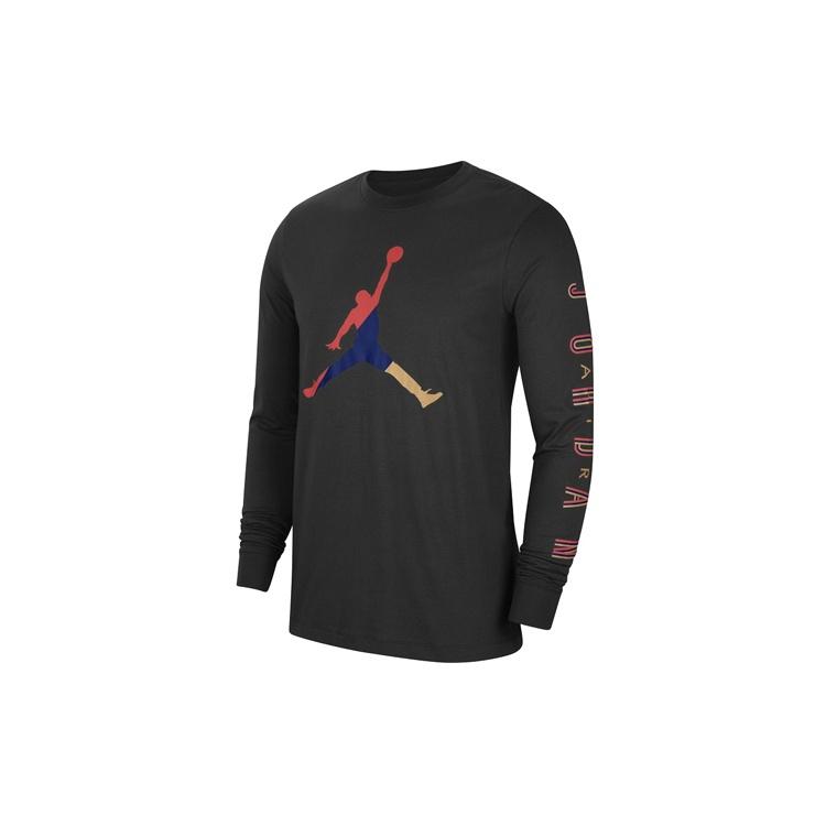Air Jordan Multi-Color Alphabet Logo Long Sleeves Black Men s CN3503-010 S