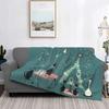 Cute Black Cat Blankets Soft Warm Flannel Mid Century Meow Retro Atomic Kitties Throw Blanket for Bedding Couch Bedspread, Gifts