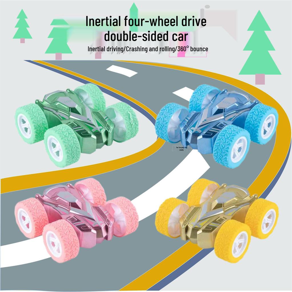 Children's Double-Sided Off-Road Stunt Car with 4WD Inertia Drive