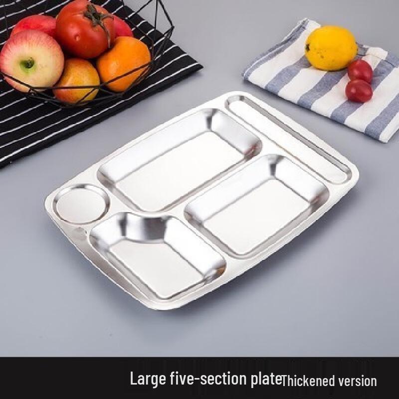 Stainless Steel Round Divided Canteen Tray