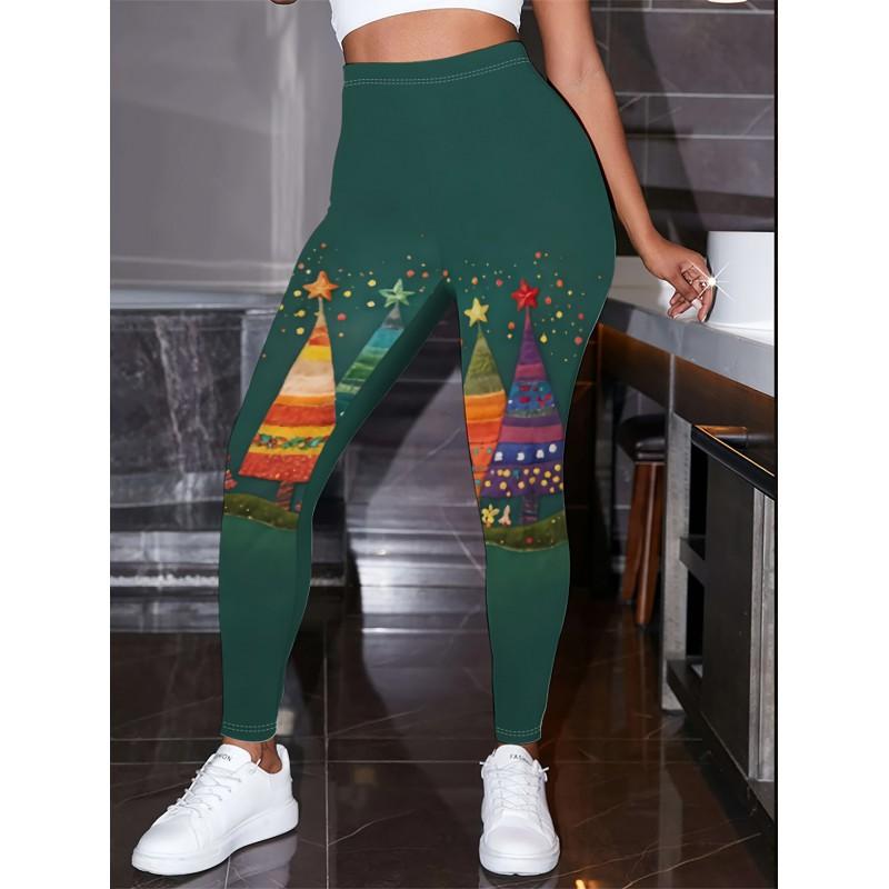 2026 Womens High-Waist Printed Yoga Leggings Casual Slim Fit Activewear Pants