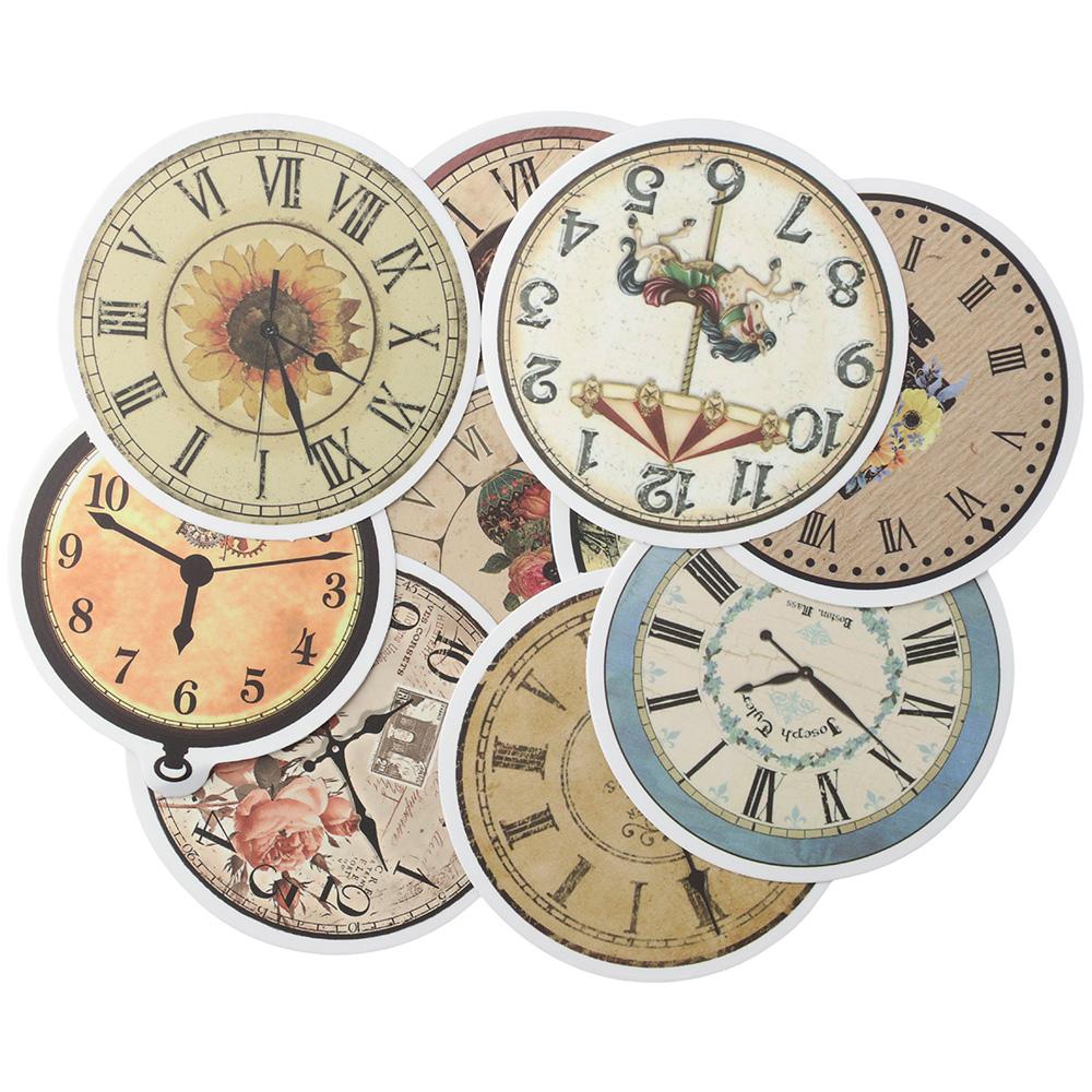 100PCS Multicolored Stickers PVC Vintage Stickers Steampunk Clock Decorative Stickers  DIY