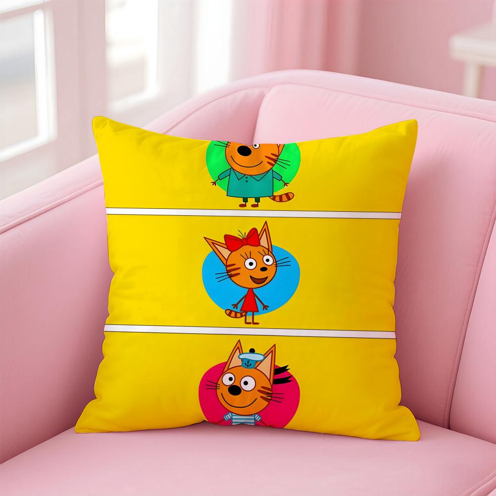 Cute Funny Russian Cartoon KKidECats Cushion Cover Pillow Case Soft Skin Friendly Fabric Concealed Zipper