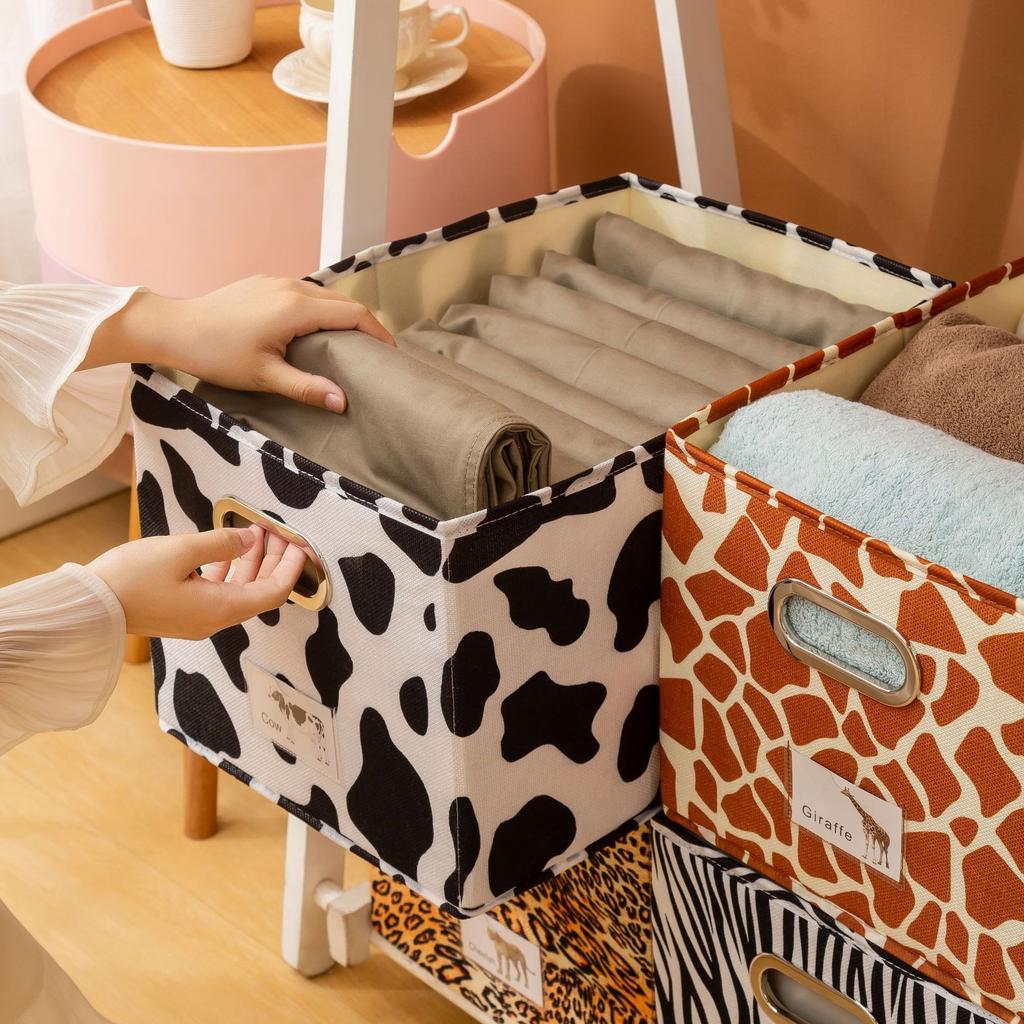 Drawer Style Storage Box Animal Patterned Cow Pants Storage Box Clothing Storage Box Clothing Storage Box Large Capacity Organiz
