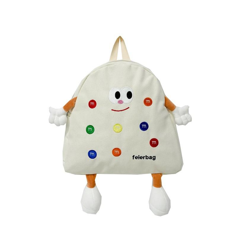 Schoolbag Cookies Small School Bag Female Ugly Cute Corduroy Niche Cartoon Plush Cute Backpack Autumn and Winter Girl Backpack