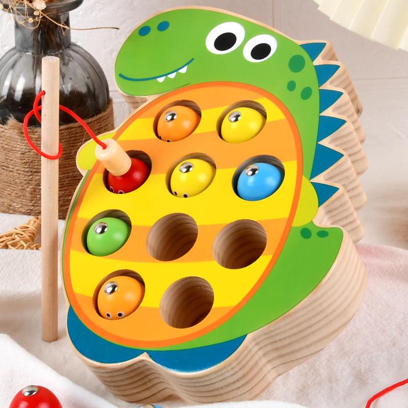Wooden Childrens Magnetic Fish Catching Toy For Early Education And Focus Development