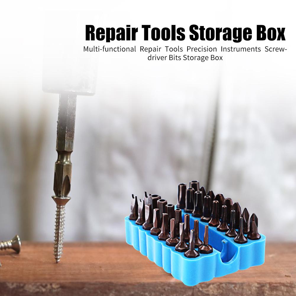 2pcs Multi-functional Hex Shank Screwdriver Bit Holder Organizer Durable Classic Texture Batch Head Storage Drill Bit Organizer