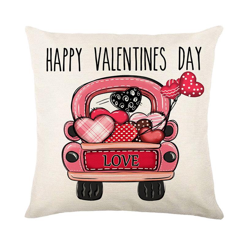 

Valentine s Day Pillowcases, Festive Decoration Cushions, Festive Linen Printing Pillowcases, Home Furnishings 45 * 45CM (excluding pillow core)