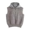 European and American Style Hooded Knitted Vest Women Autumn New Fashionable Women's Clothing Casual and Elegant Design Tops