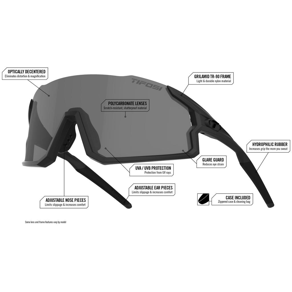 Sunglasses STASH [Tifosi] Smoke/AC Red/Clear M-L