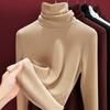 Stacked turtleneck wool silk thermal underwear women's thickened fleece bottoming shirt warm fleece heating inner top women's winter