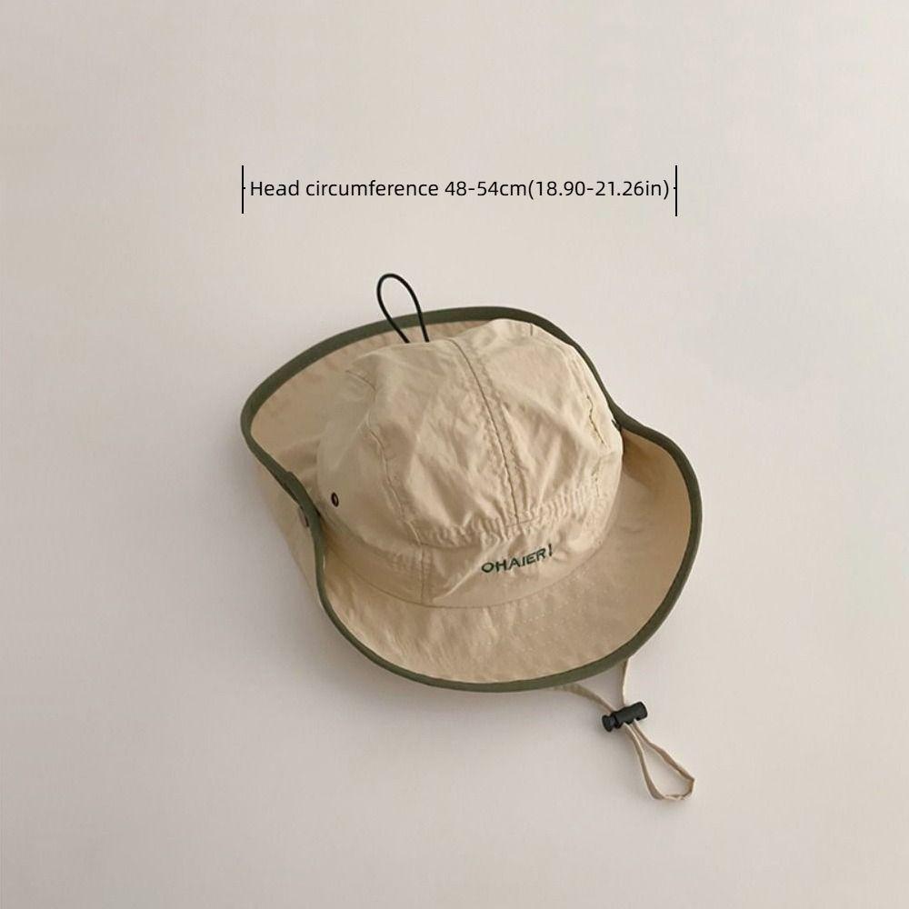Ins Summer Baby Bucket Hat Korean Letter UV Protection Children Sunhat Quick-dry Outdoor Fisherman Hat Boys Girls