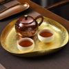 Lotus Leaf Flower Texture Shape Brass Coffee Cup Tray,Retro Teacup Saucer Home Cheese Food Plate,Snack Disc Table Decoration