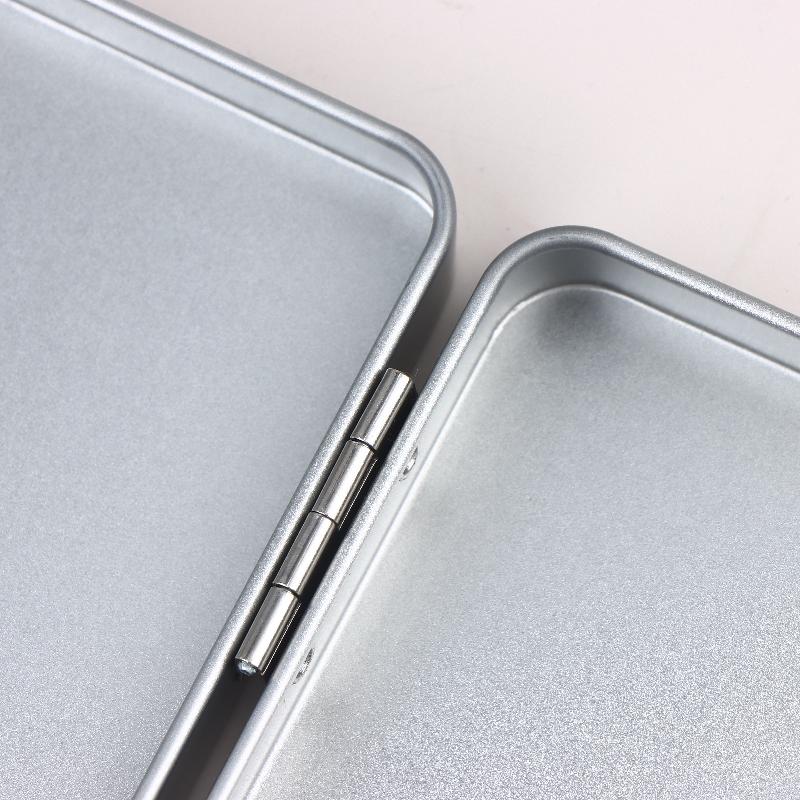 1Pcs Home Office Supplies Durable Silvery Gray Metal Rectangular Box With Lid-Ideal For Bills Cosmetics Storage
