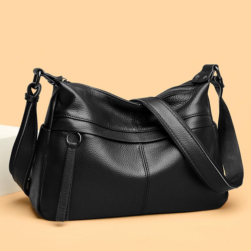 Vintage Leather Shoulder Crossbody Bag for Women  Solid Luxury Bag  Genuine Leather Satchel  Female Messenger Bag