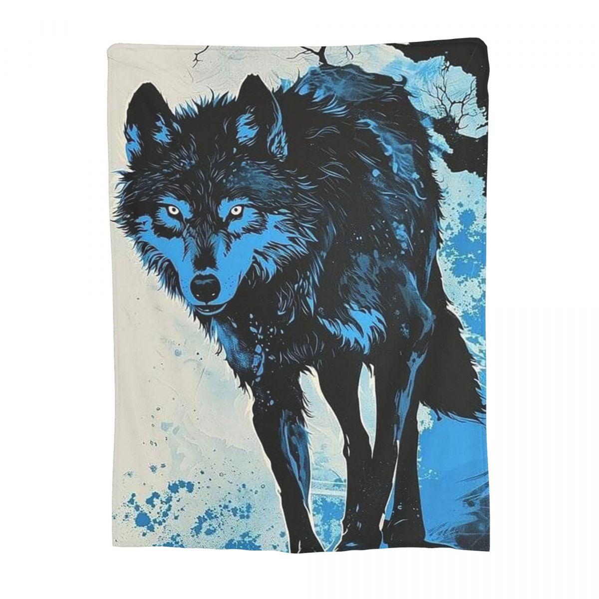 

Cute Dinosaur Animals Theme Wolfs Art Blankets Flannel Throw Blanket Portable Throw Blankets for Bedroom Travel Throws Bedspread 80x120cm