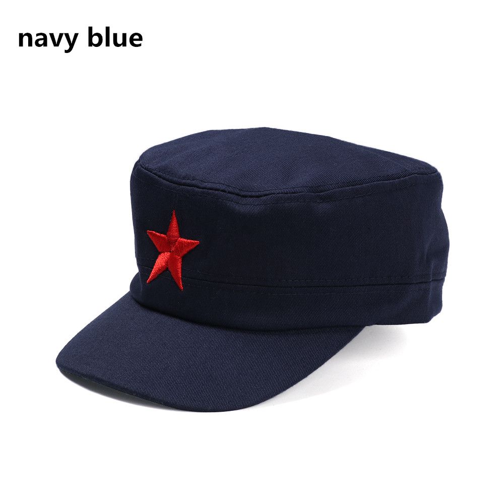 

Fashion Classic Cotton Sun Hats Hat Plain Cap Red Star темно-синий