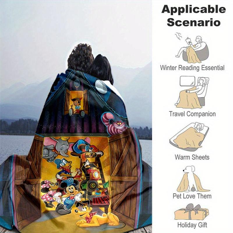 1pc, Mickey and Friends Home Decor Flannel Blanket Perfect Gift for Bedroom, Living Room, Travel, Camping, Car