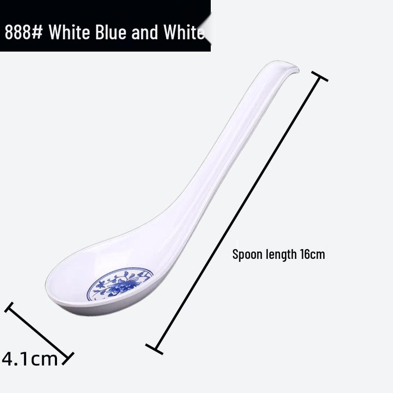 Imitation Porcelain Melamine Chinese-Style Drop-Resistant White Spoons for Hotel and Restaurant Use, Seasoning & Soup Serving