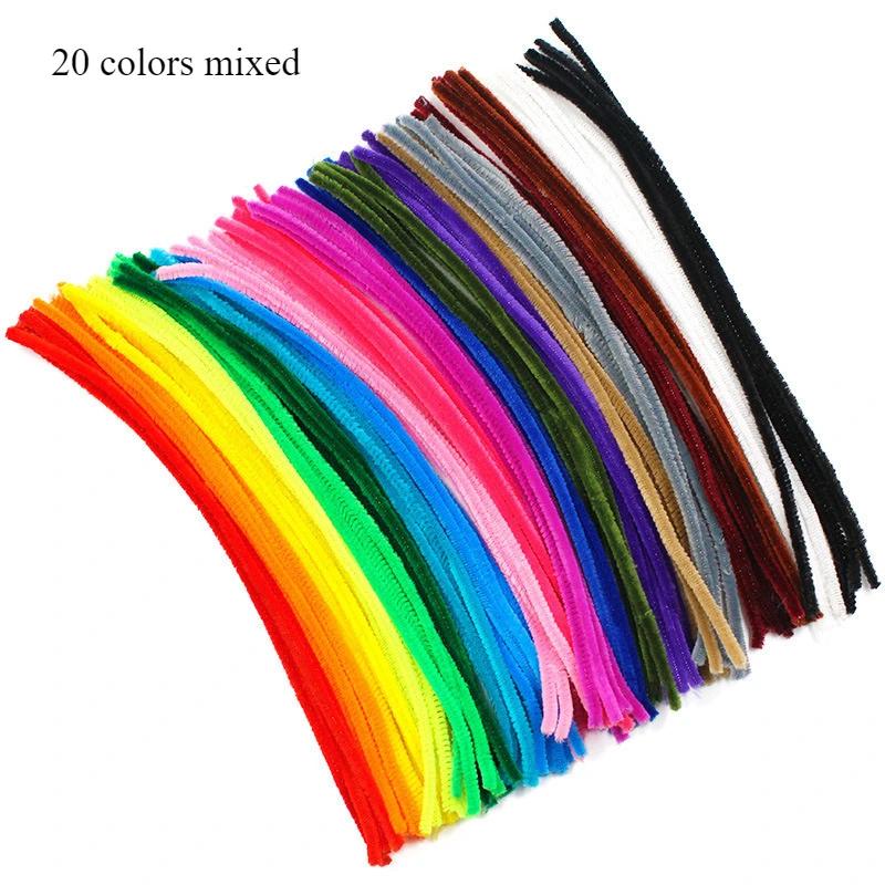 

100 шт. Цветной шенилловый стержень витой стержень шерсть корень пушистая палочка железная ручная работа DIY витой палочный материал