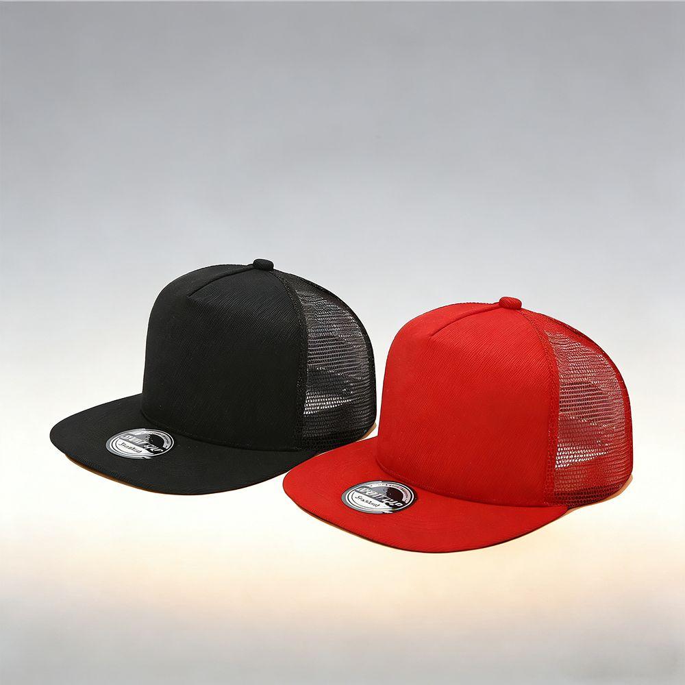 1pc Unisex Adjustable Hip-hop Mesh Baseball Caps,big Head Circumference,flat Brim,mesh Cap,light Plate West Coast Duckbill Caps