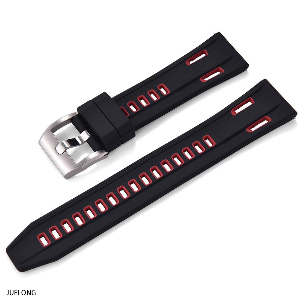 JUELONG Hochdichtes Silikon-Uhrenarmband 20mm 22mm Zweifarbiges Silikon-Uhrenband Schnellverschluss Sport Silikon-Gummi-Uhrenarmband