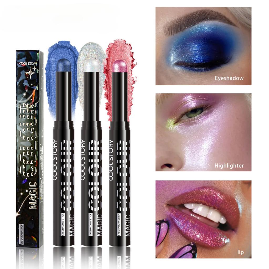 Bâtonnet Ombre à Paupières Pailleté Stylo Liner Vers de Soie Nacré Highlighter Imperméable Paillettes Ombre à Paupières Mate Longue Tenue Maquillage Yeux Cosmétiques