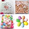 50Pcs Colorful Plastic Easter Eggs Handmade Easter Party Decoration Plastic Fake Egg  Home Decor