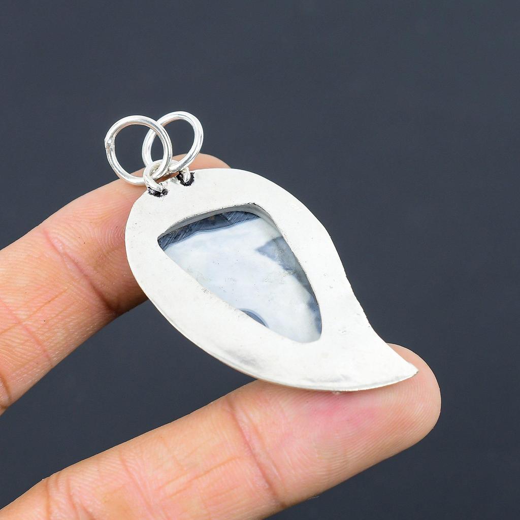Wedding Gift For Her 925 Silver Natural Owyhee Blue Opal Gemstone Pendant