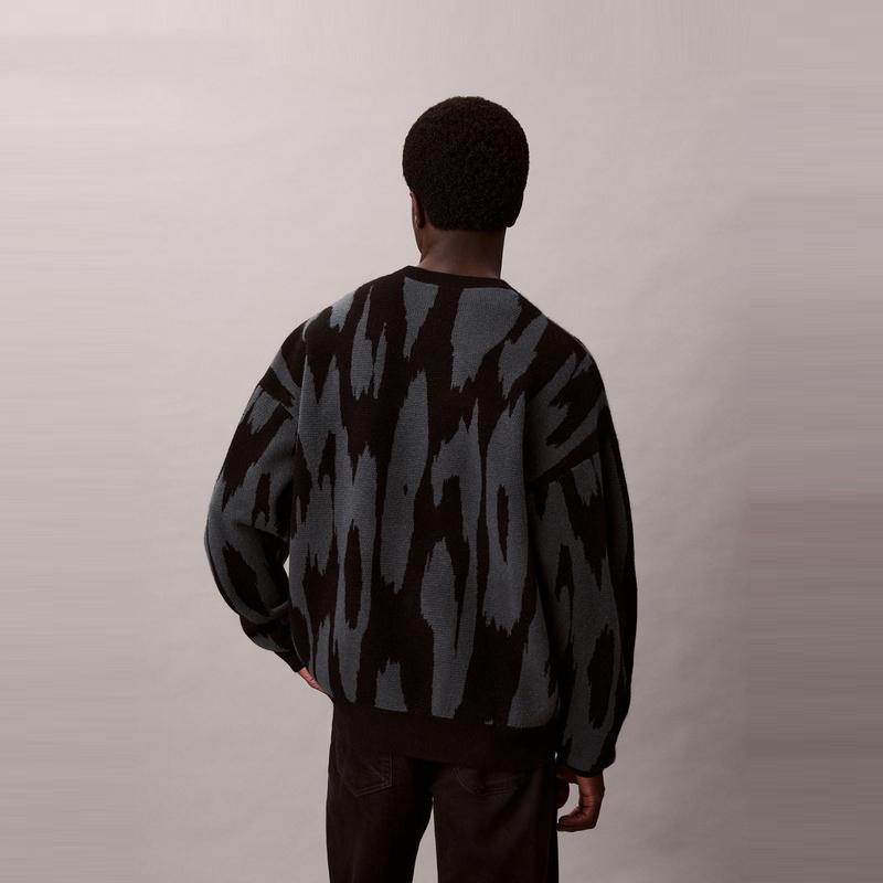 Calvin Klein American Trendy Art Style Loose Knit Sweater Men Sweater 4RD310G