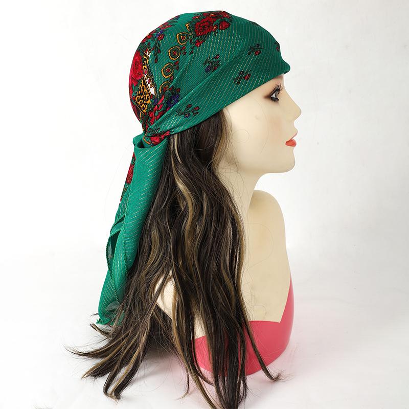 70*70cm Fashion Pure Cotton Hair Scarf Women Handkerchief Printed Female Square Head Bandana Small Neck Muffler Hijab Lady Girl