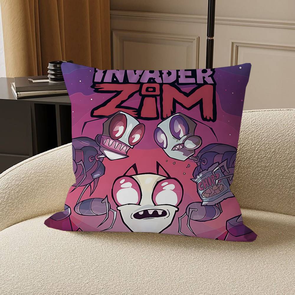 Cartoon I-Invader-Zim Personalized Pillow Cover Kids Bedroom Wild Party Decor Pillowcase Kid Birthday Shower Gift