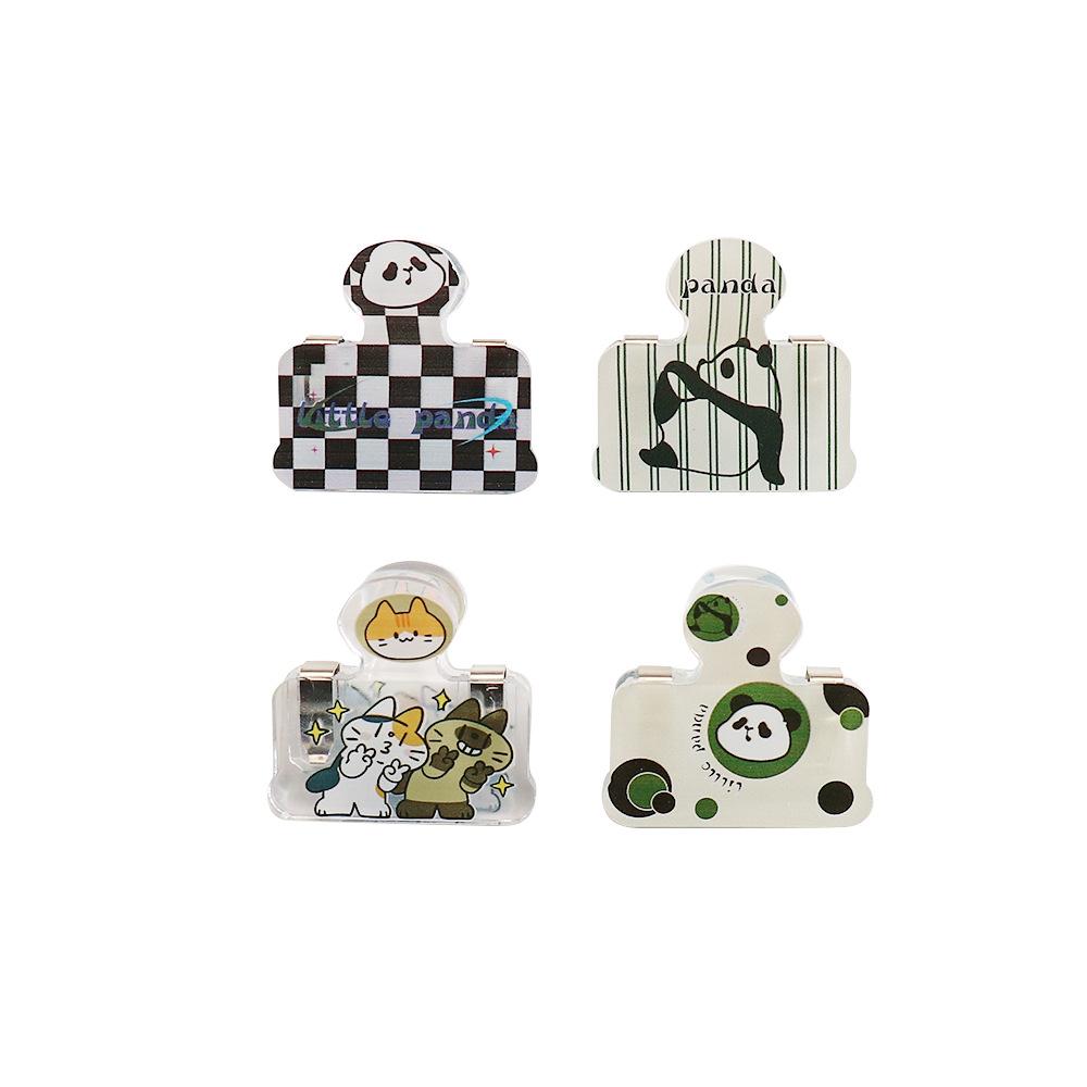 

4 шт. Набор угловых зажимов для мультфильмов Kawaii Cat Panda, держатель для страниц, зажим для индекса, зажим для канцелярских принадлежностей