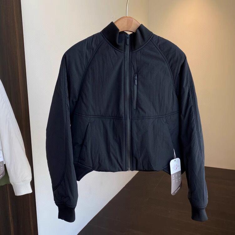 Lulu Women's Cotton-Padded Zip Cardigan with Stand-Up Collar