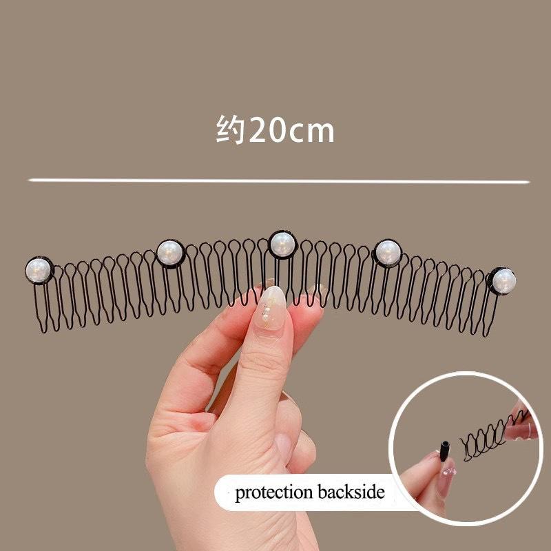 

Прекрасный органайзер для волос с жемчугом и цветком для девочек и женщин, заколка для волос, невидимая челка, фиксированная вставка, расческа, тиара, повязка на голову, аксессуары Black background with whi