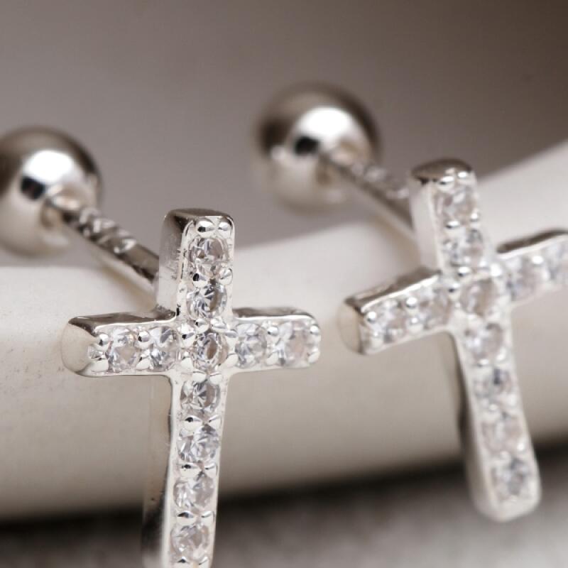 Women's Accessories Sari Daily Cubic Cross Piercing