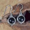 Solid 925 Sterling Silver Black Onyx Round gemstone Drop Earrings Women Gift Earrings