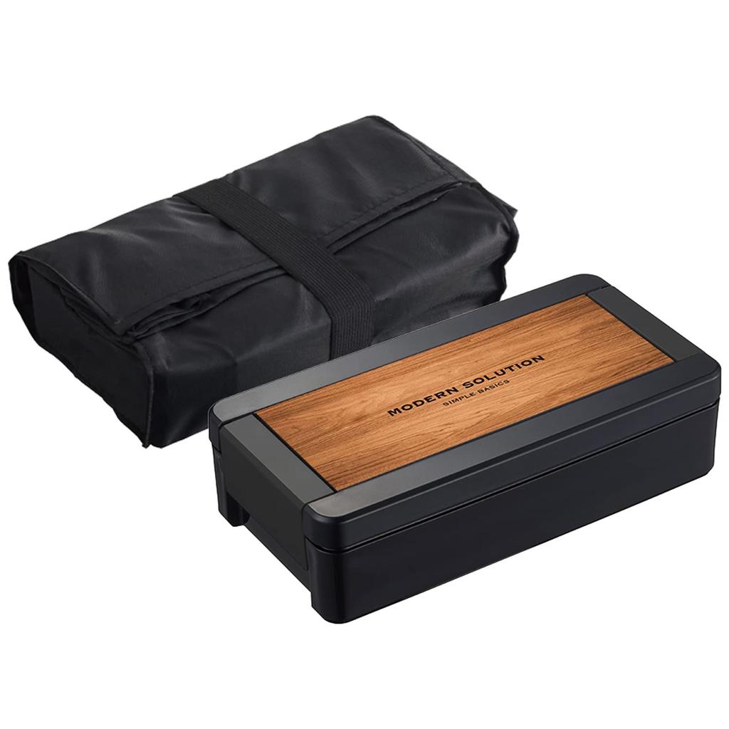 Iwasaki Kogyo Bento 1 850ml with Cooler Easy Care Men's Box, Tier, Capacity, Bag, Wood,
