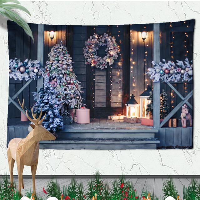 Christmas Atmosphere Tapestry Celebrate Festival Christmas Tree Living Room Home Wall Background Hanging Decorative Tapestry