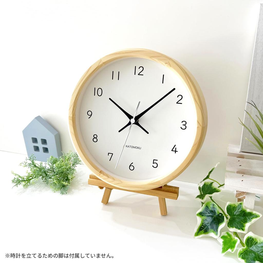 KATOMOKU Muku Clock 13 Hinoki Wall Clock Continuous Second Hand km-130HI 220mm (Quartz Clock)