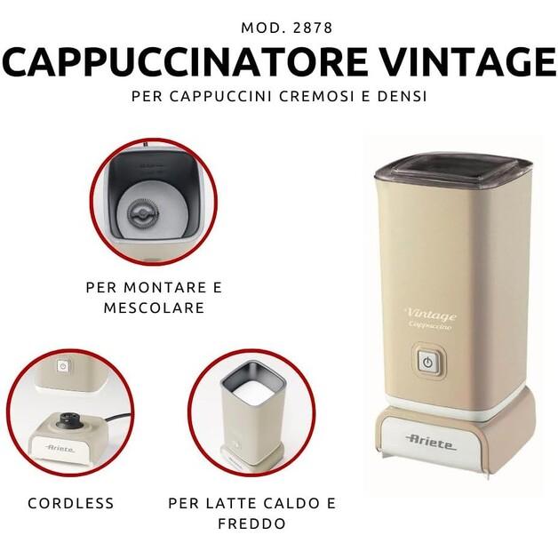 Milk Frother Ariete 2878 Vintage Electric, Cream