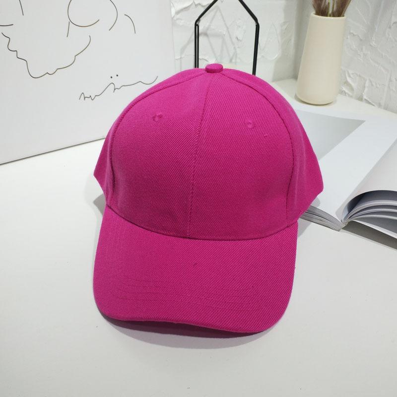 Hipster men and women versatile solid color baseball hat summer street black pink student sunshade cap couple