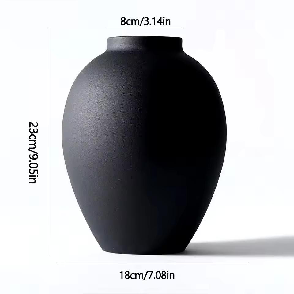 

Белая керамическая ваза в средневековом стиле, ретро-глиняный горшок, декорация для цветочной композиции, украшения для стола в гостиной и на кухне чёрный