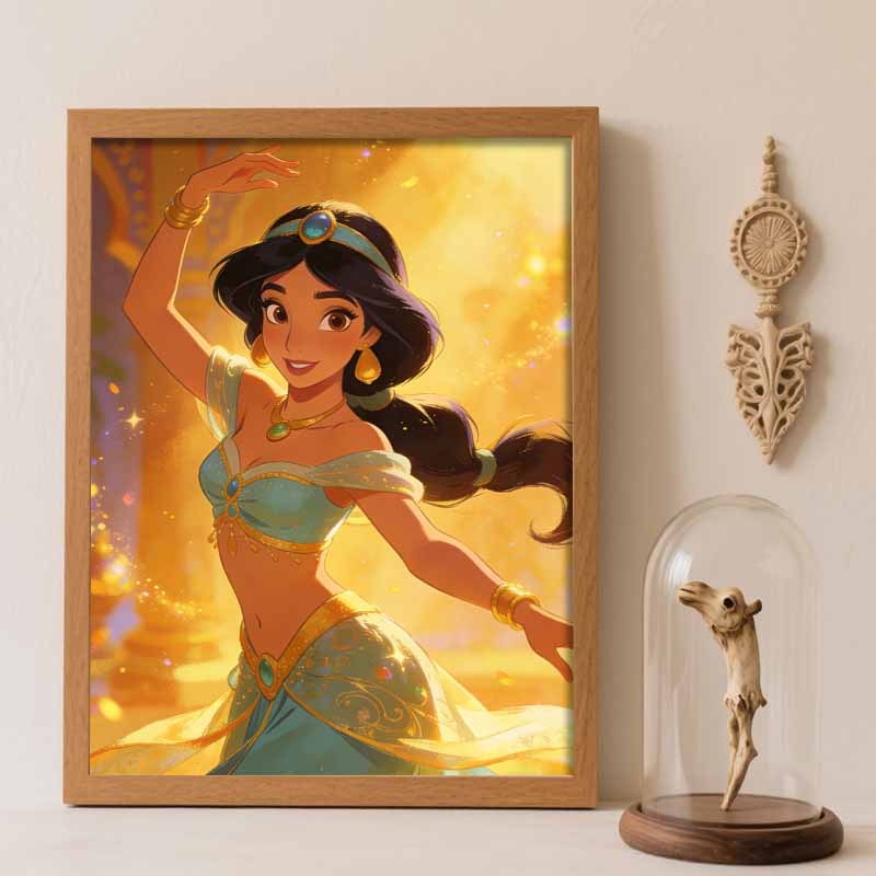Disney Jasmine Diamond Paint Painting Art Kit Handmade DIY5D Princess Arabian Nights Home Decor Gift Round 20x30cm