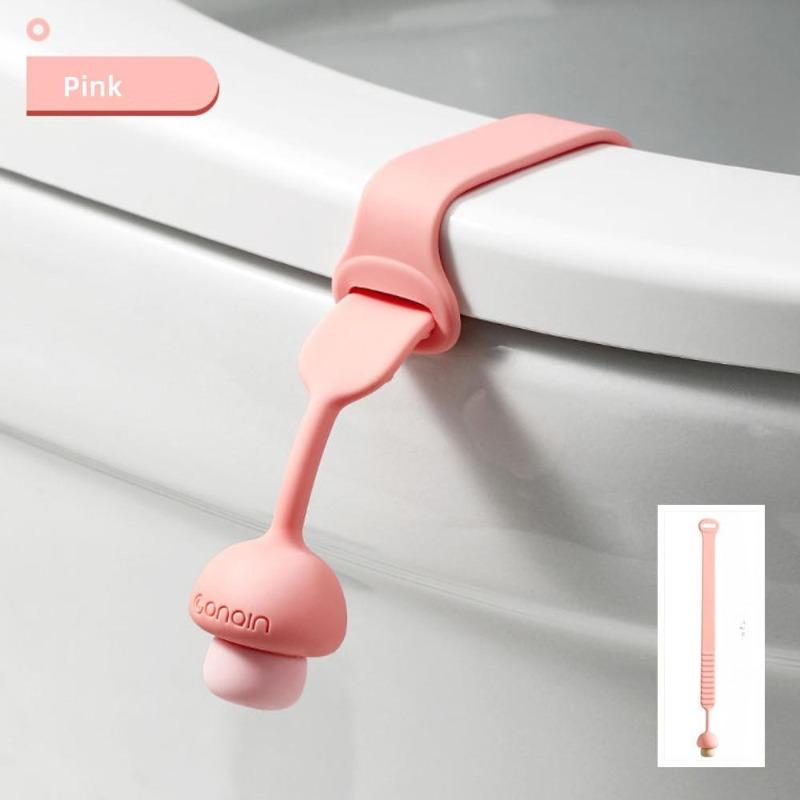 1pc Silicone Toilet Seat Cover Lid Lifter Mushroom Shape Ring Flapper Handle Holder Household Bathroom WC Accessories Avoid Touching