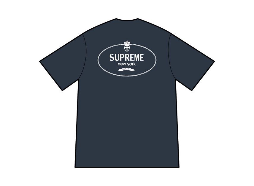 Supreme Crest Tee Navy XL