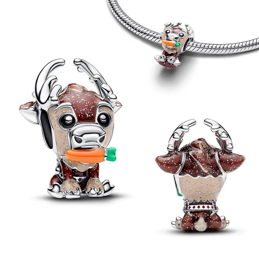 Christmas Copper Metal Charm Bead Components Santa Claus Reindeer Christmas Tree Snowman Elk Bead Component Compatible With Authentic Original